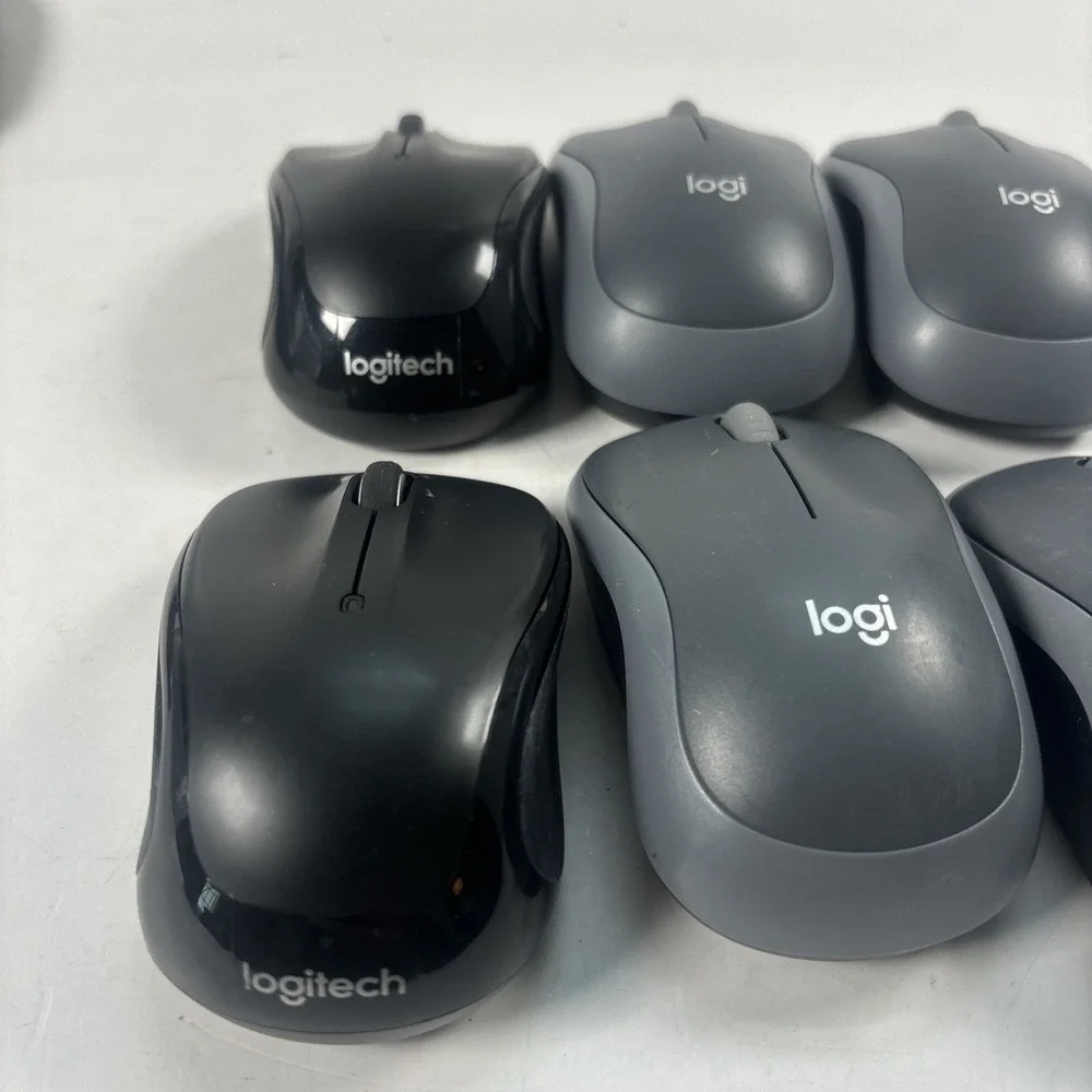 LOT OF 6 LOGITECH Logi Wireless Mouse M185(4) Grey & M325s (2) Black